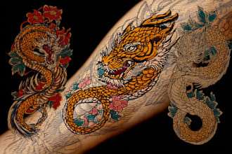 create your japanese custom tattoo design and illustration