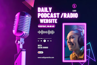build radio website, podcast website, music website, artist website