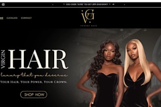 design a high converting shopify hair extension store or beauty website