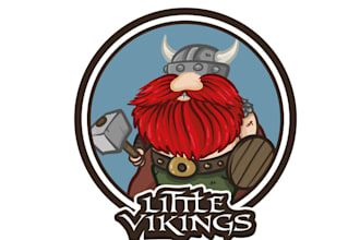 design unique particular cartoon viking logo for sporty kids