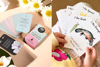 design printable affirmation,oracle cards for etsy, journaling, self care