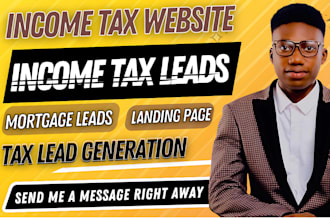 income tax website income tax leads finance leads tax landing page tax website