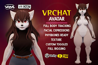 do custom vrchat avatar, 3d furry vtuber model, fursona nfsw vrm avi, animaze