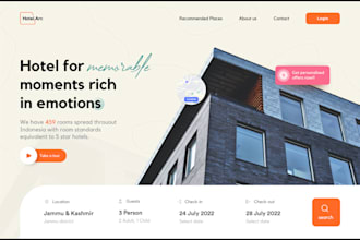 create ticket booking website, hotel booking website, booking website