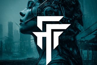 design typeface or typography cyberpunk, futuristic logo