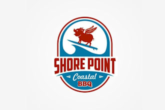 design excellent modern BBQ restaurant logo