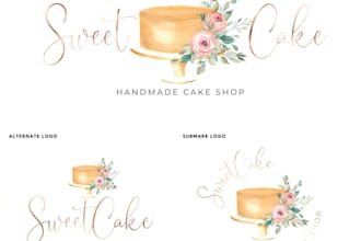 do watercolor feminine sweets cake bakery desserts cookies and cupcakes logo