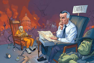 create a political or satirical cartoon