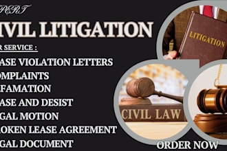 be civil litigation for breach of lease eviction notice defamation complaints