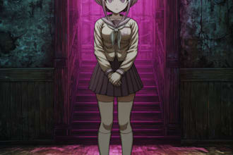 design anime character sprite with danganronpa expressions