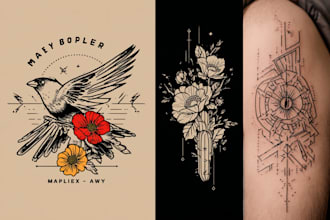 make professional minimalist tattoos for you