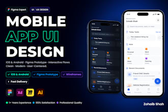 design mobile app UI UX in figma for ios and android