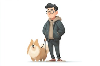 draw your pet into a cartoon vector simple art