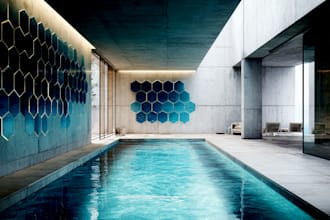 create design landscape rendering and swimming pool