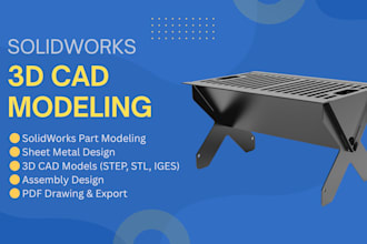 do sheet metal design and provide dxf flat pattern for laser cutting