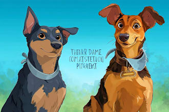 design a custom disney pet portrait