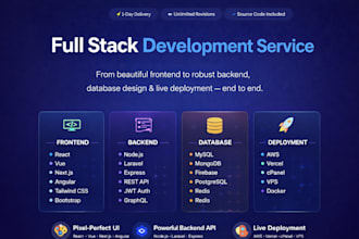do full stack web app devleopment using angular, react, node, laravel,deployment