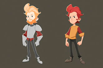 illustrate cartoon style characters