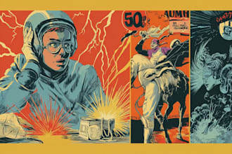 draw a retro vintage comic illustration