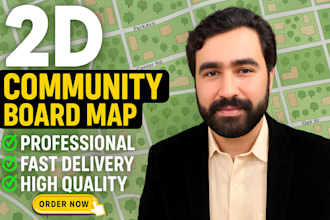 render custom community board map in high quality illustrator vector