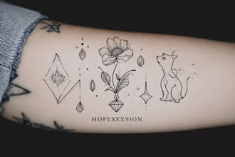 make minimalist line art tattoo design
