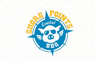 design serious modern BBQ restaurant logo