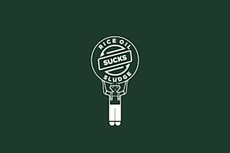 design powerful premium rice oil sucks logo