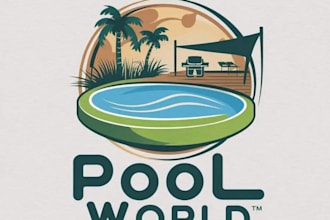 makes swimming pool, pool cleaning logo design