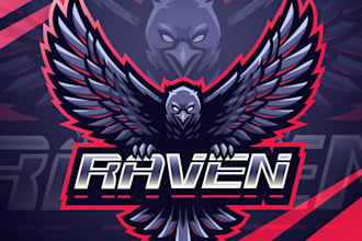design an attractive raven, crow, bird logo