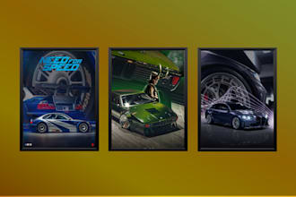 design stunning cinematic custom car posters