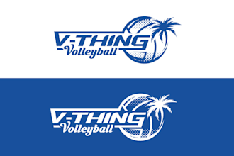 design summer beach volleyball logo