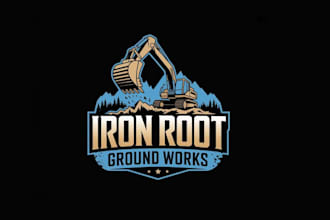 create graceful and fantastic excavator logo design