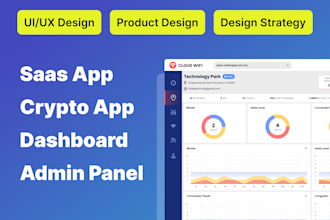 do ui ux design of saas product, dashboard and admin panel in figma