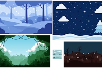 design unique 2d game backgrounds in your chosen style