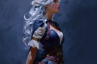 draw fantasy character illustrations, game character art