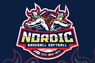design a premium mascot sports baseball or softball championship logo