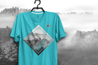 create custom outdoor illustrator t shirt design nature, hiking, camping