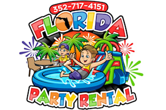 design modern gorgeous bounce house logo