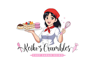 design cartoon character mascot food and bakery shop logo