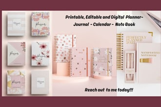 design custom digital printable journal etsy hyperlink planner note book 2025