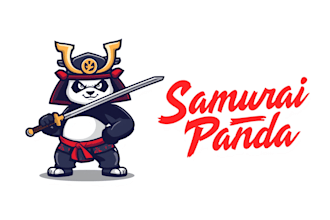 do amazing samurai panda logo with unique t shirt concept