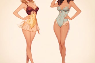 make a awesome pin up girl and pin up girl illustration