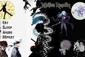 draw anime art, wallpapers, chibi, mashups, fight scenes, naruto, jjk, one piece