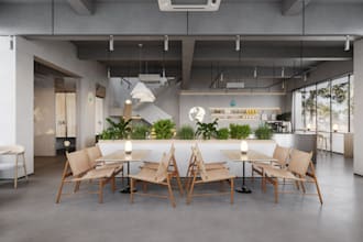 rebuild 3d upscale restaurant,industrial bar,furniture layout,cafe lounge render