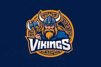 design awesome vikings logo with bold t shirt