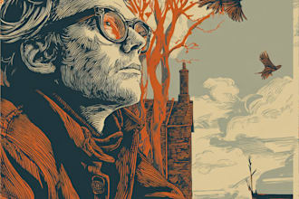 create artistic linocut illustration in my style