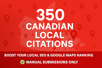 do 350 canadian local citations and directory submissions for local SEO