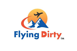 design elegant pilot scapes flying dirty logo