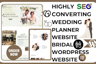 design wedding planner website, wedding planner and invite bridal website