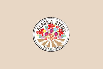 design inventive natural flower farm logo